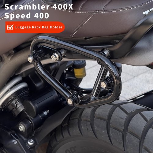 Immagine di Supporto per Borsa Laterale da Bagagliaio per Moto Fit Scrambler 400X e Speed 400 - Staffa di fissaggio robusta per borsa da sella