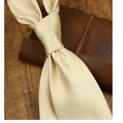 Image de Cravate Homme Élégante - Blanc, Noir, Marron - 8 cm