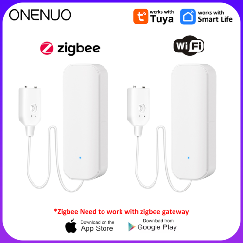 Zdjęcie Czujnik poziomu wody Tuya WiFi/Zigbee, alarm wycieku, detektor zalania, aplikacja Smart Life, alarm zalania, alarm przepełnienia, do domu