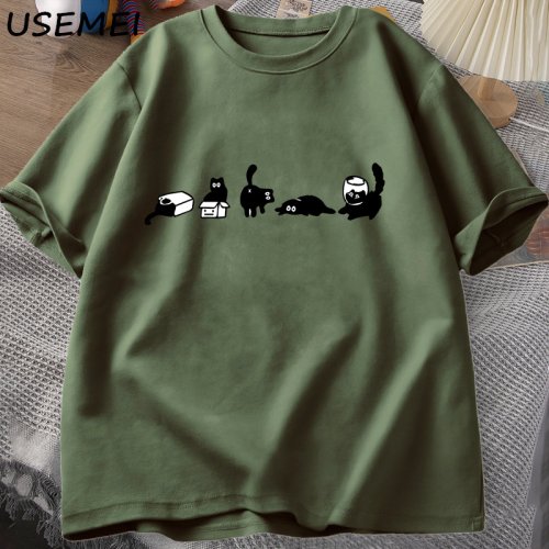 Afbeelding van Oversized Kat Moeder T-Shirt - Grappig & Casual voor Kattenliefhebbers