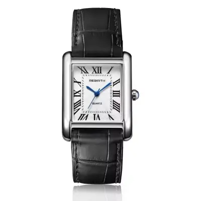 Image de Montre Élégante Femme - Cadran Carré & Bracelet Cuir
