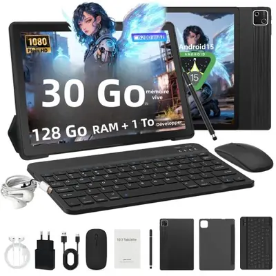Image de Tablette Android 10" 30 Go RAM, 128 Go ROM, Batterie 6200 mAh