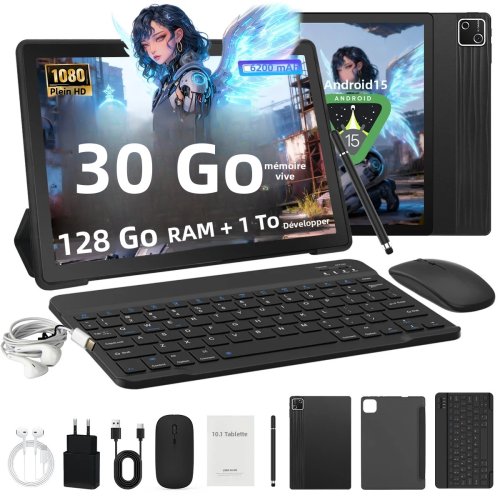 Image de Tablette Android 10" 30 Go RAM, 128 Go ROM, Batterie 6200 mAh