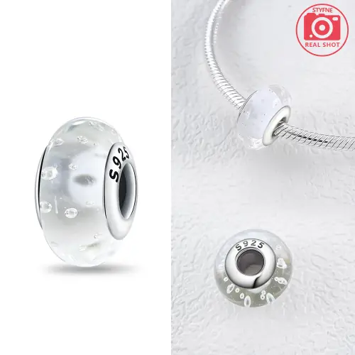 Image de Breloques en Argent 925 - Fleur, Étoile, Tortue & Perles de Verre Murano