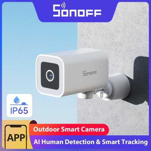 Imagen de SONOFF CAM-B1P 2K HD cámara de seguridad inteligente para exteriores detección humana IA IP65 seguimiento inteligente resistente a la intemperie visión nocturna a todo Color