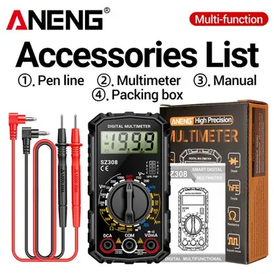 Multimètre numérique ANENG SZ308 - Testeur AC/DC, tension, résistance et onde carrée