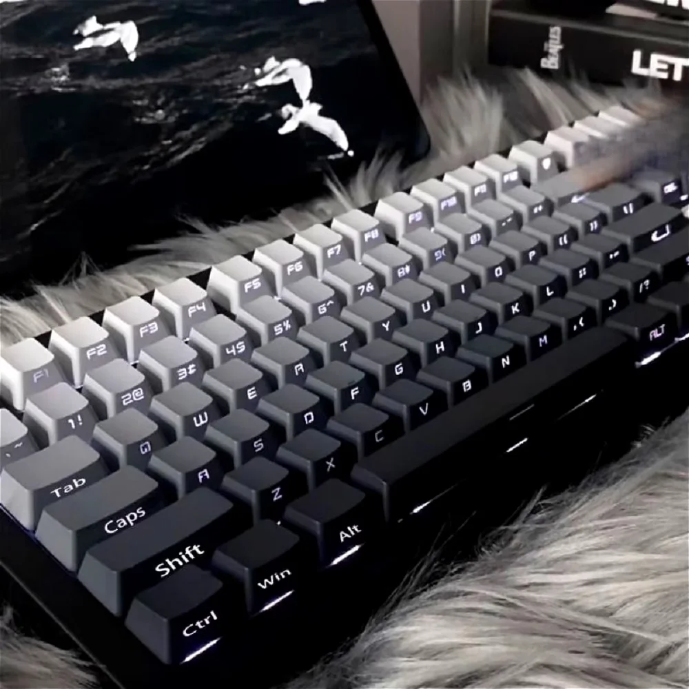 Image de Capuchons PBT Translucides Dégradés pour Clavier Mécanique MX