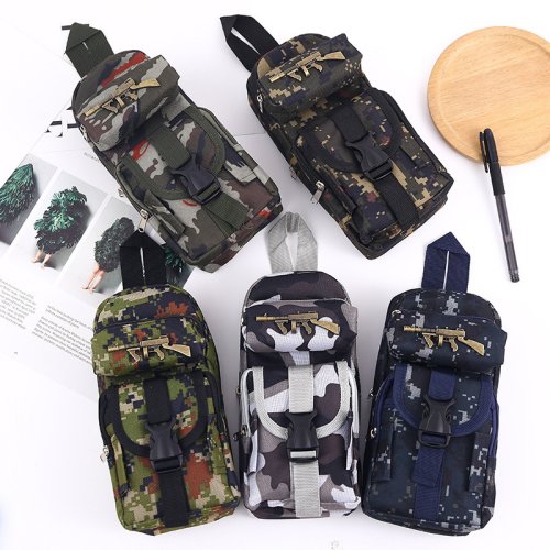 Bild von Mini-Schultasche mit Tarnmuster, Federmäppchen für Schule, Schreibwaren, Aufbewahrungstasche, Militärrucksack, Federmäppchen für Jungen, Federmäppchen für Studenten
