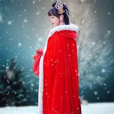 Image de Cape Halloween Fourrure - Costume Vintage Hanfu