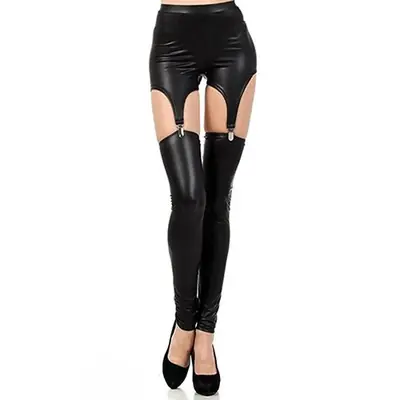 Image de Leggings Similicuir Femme - Style Punk & Élégant