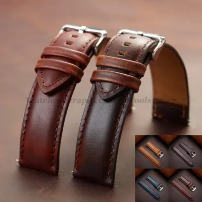Image de Bracelet Montre Cuir Véritable 18-26mm - Vintage & Rapide