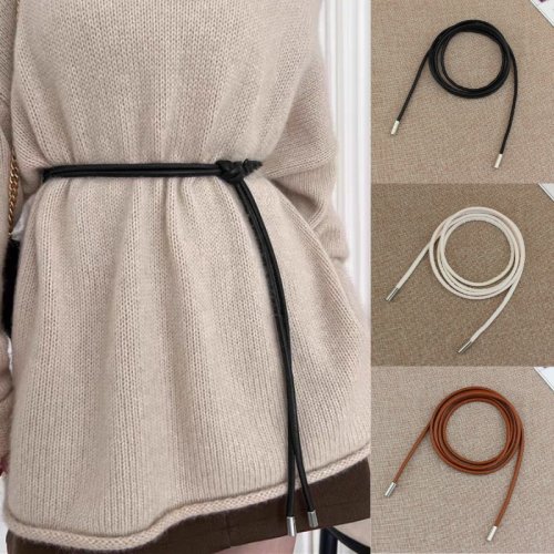 Image de Ceinture Fine en Cuir pour Femme - Style Élégant & Décoratif