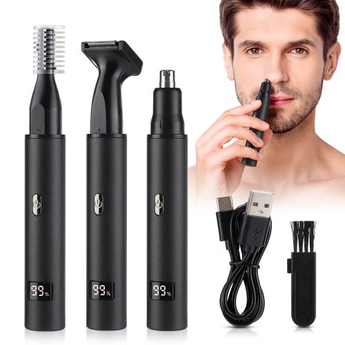 Immagine di Trimmer 3 in 1 Portatile per Naso, Orecchie e Sopracciglia - Tagliacapelli Indolore e Impermeabile per Uomo e Donna