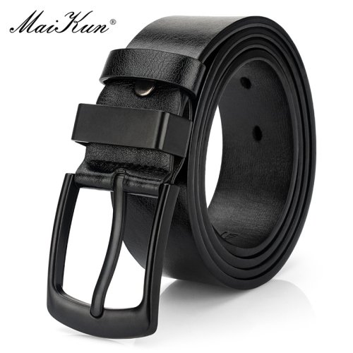 Image of Maikun Men's Vintage Casual Belt Black Pin Buckle Student Versatile Leather Wide Belt