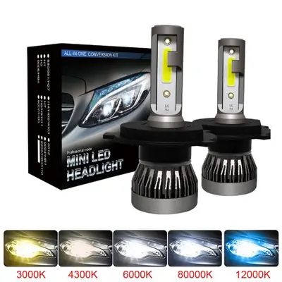 ampoule led pour sauna de voiture lampe turbo 20000lm 12v h4 h7 h1 h8 h11 9005 hb3 9006 hb4 9004 hb1 h3 hb5 h13 2 pièces