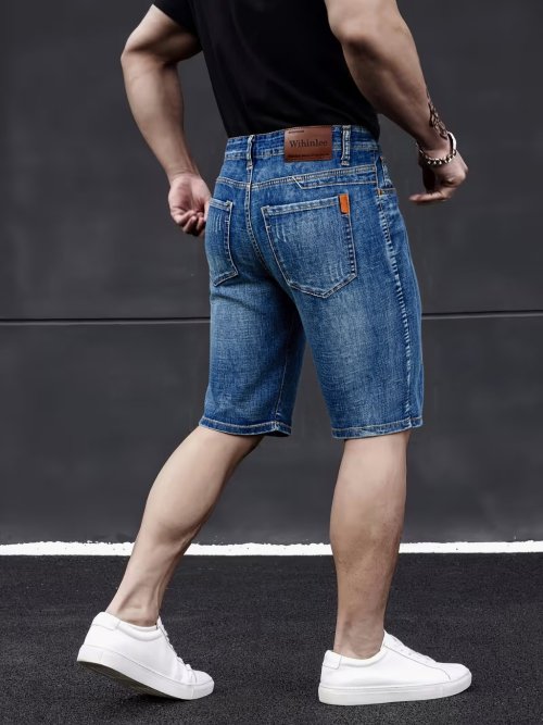 Afbeelding van Wthinlee New Business heren jeans casual straight stretch mode klassiek blauw zwart werk denim broek herenmerk kleding