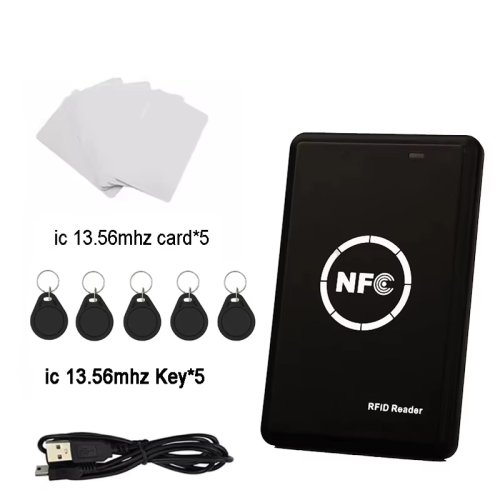 Bild von RFID-Kopierer, Duplikator, 13,56 MHz, Schlüsselanhänger, NFC-Smartcard-Leser, Schreiber, 125 kHz, verschlüsselter Programmierer, USB, UID, T5577, EM4305-Karten-Tags