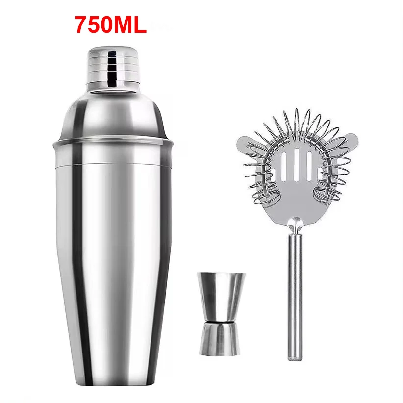 Immagine di Set Professionale di 6 Shaker per Cocktail in Acciaio Inossidabile – Kit Completo per Baristi e Amanti dei Drink da Bar