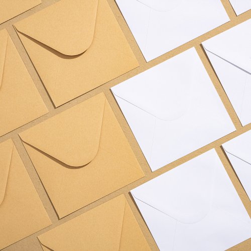 Immagine di Buste Bianche 15x15 cm - Lotto da 50 Pezzi per Inviti e Piccoli Affari