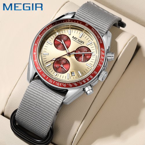 Imagen de Reloj de Lujo para Hombre con Correa Tejida de Lona, Cronógrafo Deportivo Automático y Resistente al Agua