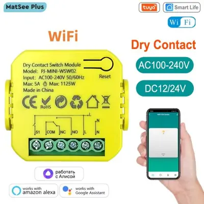 Image de tuya interrupteur intelligent zigbee wifi à contact sec relais 5a télécommande avec application sync...