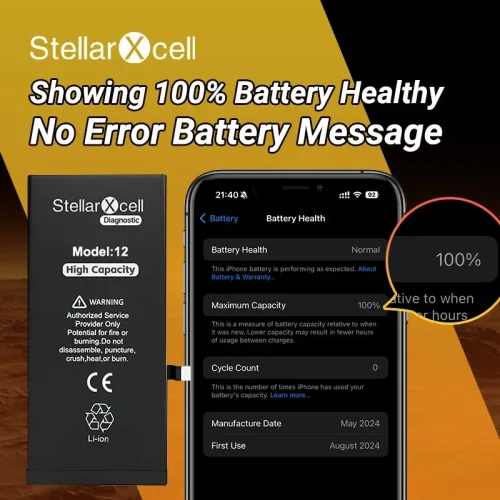 Imagen de Batería de Diagnóstico StellarXcell para iPhone – Sin Mensajes Emergentes