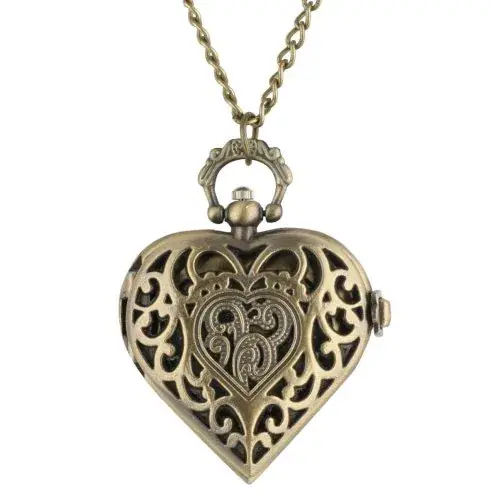 Image de Collier Montre Cœur Diamant - Élégant & Romantique
