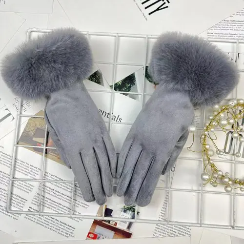 Image de Mitaines Hiver Fausse Fourrure Touchscreen - Femmes