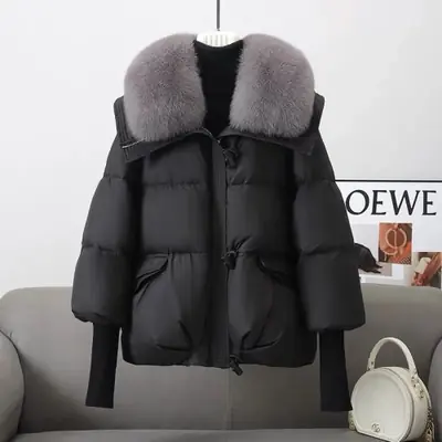 Image de Parka Hiver Femme - Chaud & Épais avec Col Fourrure