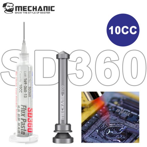 Image of Mechanic SD360 No-Clean Transparent Flux Solder Paste with Push Rod for PCB, SMD, and BGA Soldering – Precision Electronics Repair Tool