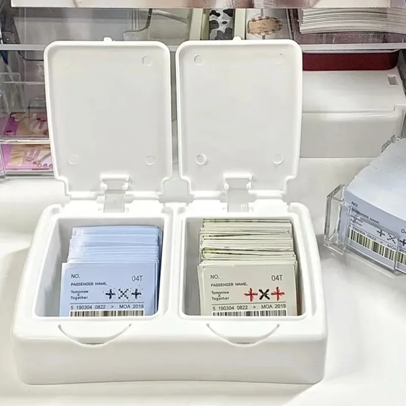 Imagen de Caja de Almacenamiento Blanca con Ventana Pop para Tarjetas Fotográficas de Ídolos Kpop, Funda Protectora para Tarjetas Pequeñas y Organizador de Postales de Gran Capacidad