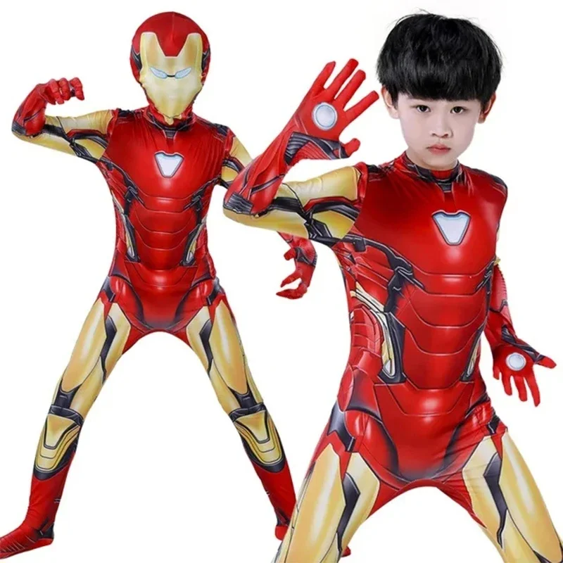 Imagen de Buena calidad adulto Iron Man Cosplay mono Los Vengadores superhéroe Spiderman Halloween carnaval fiesta máscara disfraz