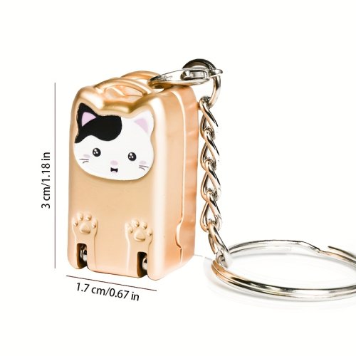Afbeelding van 1pc prachtige kitten sleutelhanger opvouwbare nagelknipper - roestvrijstalen roterende teennagel en vingernagel manicure trimmer