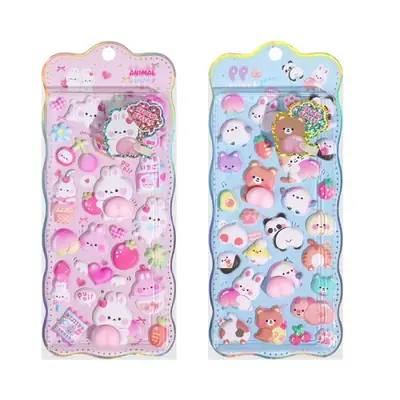 Image de Autocollants 3D animaux mous - Lot de 2 pour scrapbooking et bureau