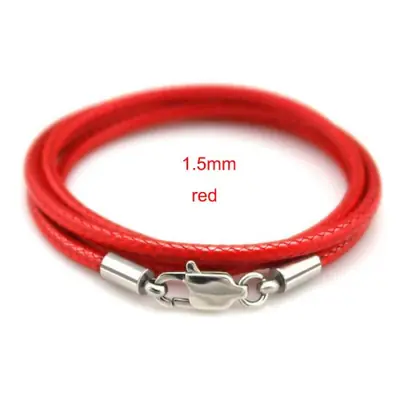 Image de Collier Chaîne Corde Cirée avec Cordon Cuir - Pendentif Homme & Femme