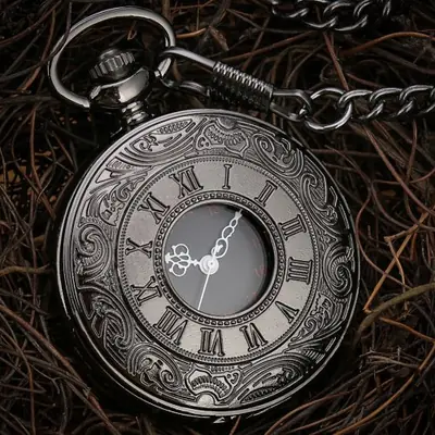 Image de Montre de Poche Steampunk Vintage - Chiffres Romains Noirs
