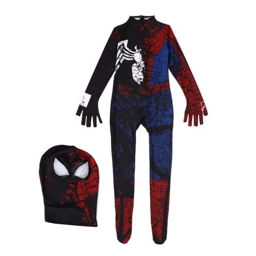 Image of Kids Spider-Man Superhero Costume Full Body Suit with Mask – Perfect for Halloween, Cosplay, and Role Play
