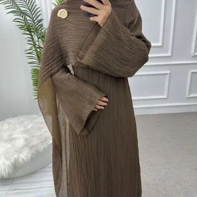 Image de Abaya Élégante 2 Pièces - Tenue Modeste pour Ramadan & Eid