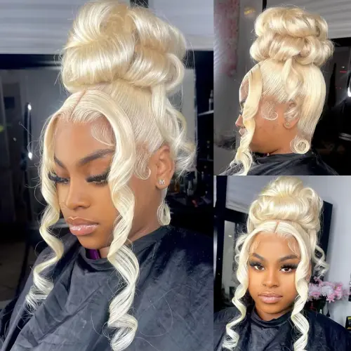 Image de Perruque Lace Frontale 360 Blonde 613 Cheveux Humains Brésiliens