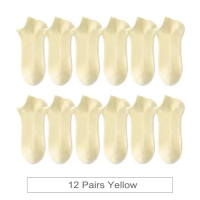 Image de Chaussettes Courtes Femme - 12 Paires Colorées en Coton Respirant