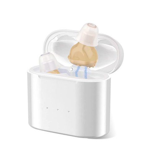 Imagen de Audífono recargable para ancianos, dispositivo de escucha, Mini amplificador de sonido inalámbrico, auriculares invisibles