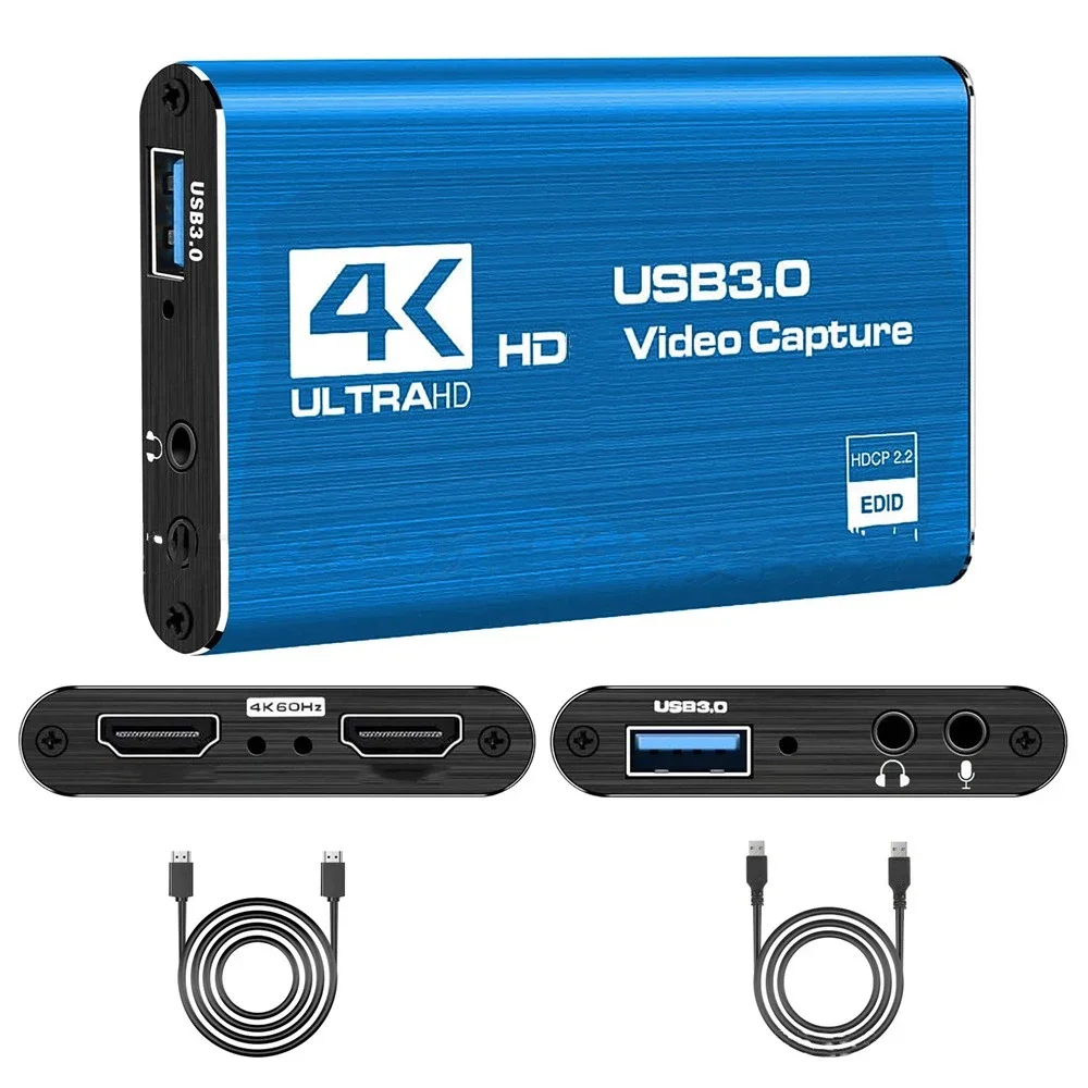 Image of 4K HDMI-Compatible USB 3.0 Video Capture Card 1080P 60fps HD Video Recorder Grabber For OBS Capturing Game Card Live