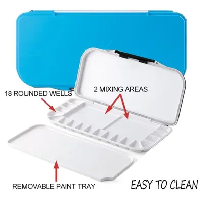 Image de Palette d'Aquarelle Pliable 18 Puits - Idéale pour Peinture Acrylique & Gouache
