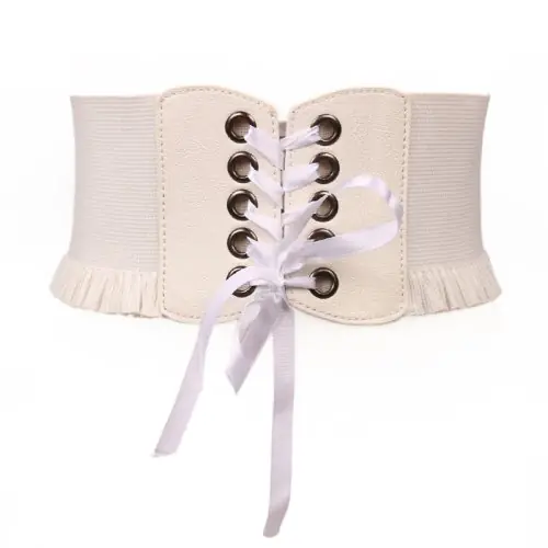 Image de Ceinture Élastique Blanche Large - Style Luxe & Confort
