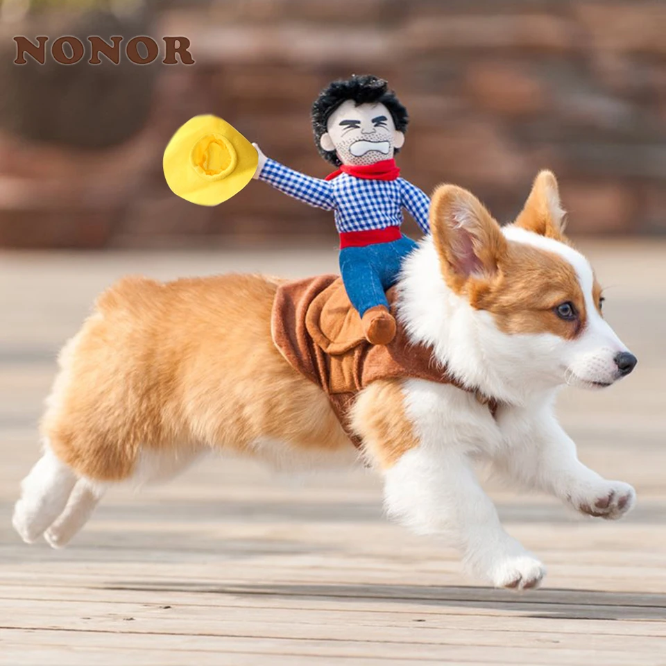 Image de Costume Cowboy Halloween pour Chien - Veste Amusante pour Bouledogue, Chihuahua & Chiens de Toutes Tailles