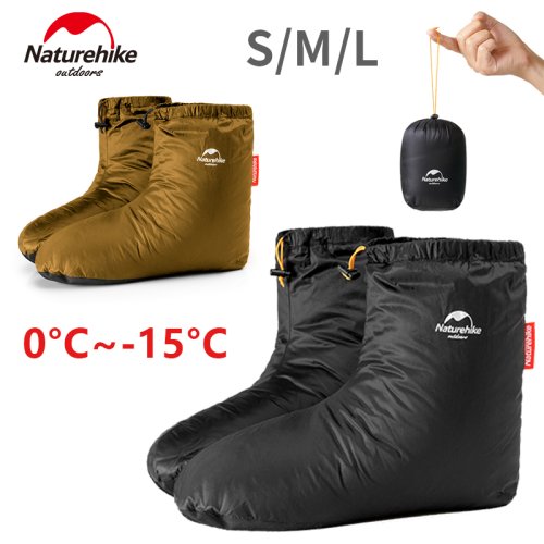 Bild von Naturehike Winter Ente Unten Fuß Abdeckung Outdoor Wandern Camping Warme Booties Wasserdichte Schuhe Ultraleicht Weiche Hausschuhe Socken 650FP