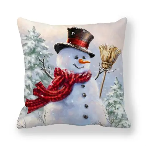 Image de Housse de Coussin Noël Joyeux - Décoration de Fête 45cm