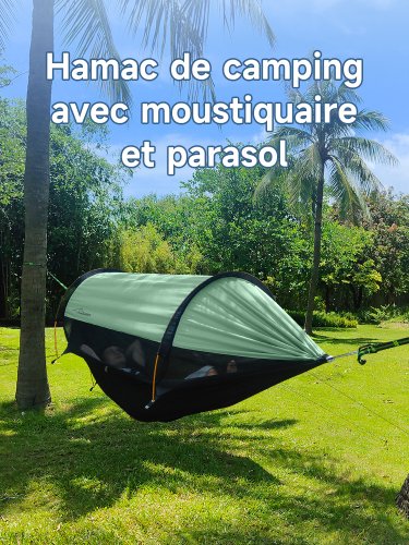 Image of Outdoor Large Hammock with Mosquito Net 2 Person Lightweight Hammocks for Backpacking Backyard Hiking Camping