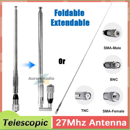Image de Antenne CB Télescopique 27 MHz - SMA/F & BNC