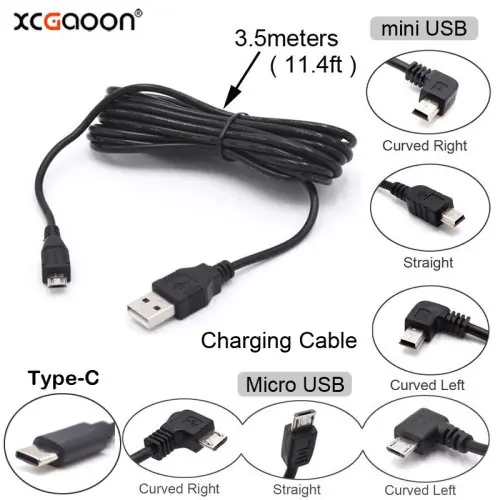 Image de Câble USB Type-C 3,5m pour Dashcam & DVR Voiture